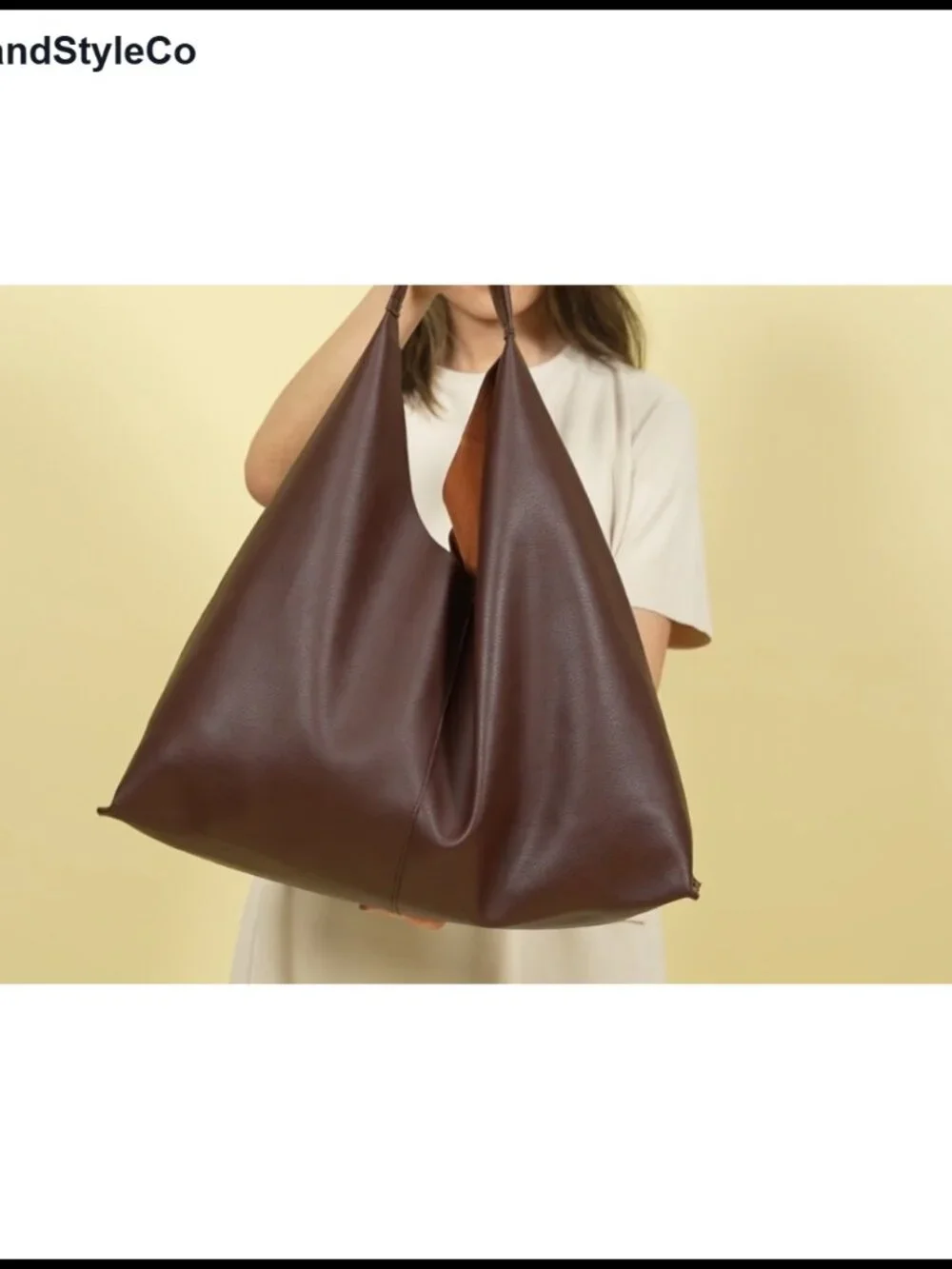 Vegan Leather Oversized Hobo Tote Bag for Work